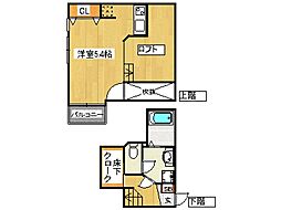 CB平尾パティオ 1Kの間取図画像