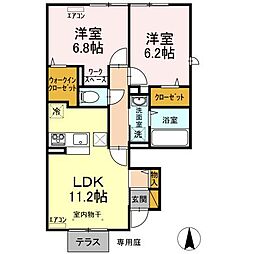 エタニティ　I・II・III・IV 1階2LDKの間取り