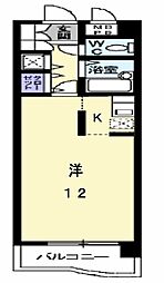 JR東北本線 郡山駅 バス6分 小原田二丁目下車 徒歩3分の賃貸マンション 1階ワンルームの間取り