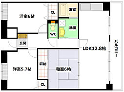 クレール安芸 3LDKの間取図画像