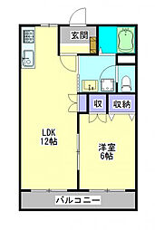 アルバーレ・625 1LDKの間取図画像