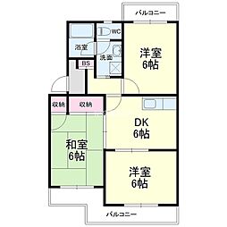 マンションロイヤルアイリス 3DKの間取図画像