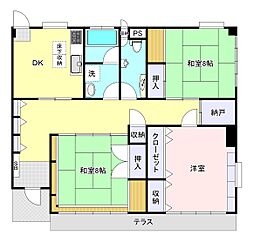 ハイツ・イーグル 3DKの間取図画像