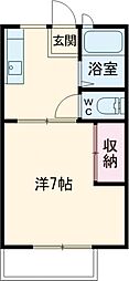ユーハイツ 1DKの間取図画像