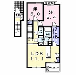 パレスみのり 2LDKの間取図画像