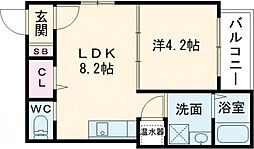 GRANDIR近大前 1LDKの間取図画像