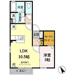 HOUSEたんぽぽ 1LDKの間取図画像