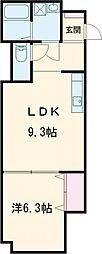 エスポワール有福 1DKの間取図画像