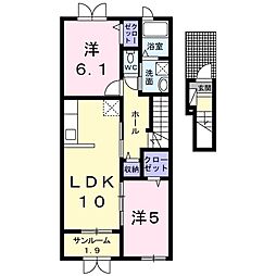 アミュレットネフェル 2LDKの間取図画像