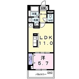 グレイスフルイースト 1LDKの間取図画像