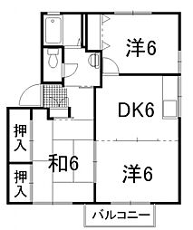 コンドウレジデンスC棟 3DKの間取図画像