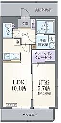 ボウヴェール徳倉C 1LDKの間取図画像