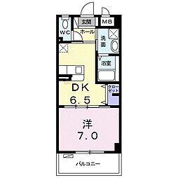キャッスルエイト 1DKの間取図画像