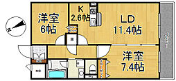 レガーロ旭町 2LDKの間取図画像