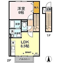 グランモア・リオン 1LDKの間取図画像