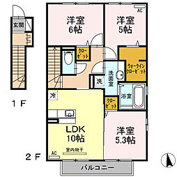 ユ・メゾン 3LDKの間取図画像