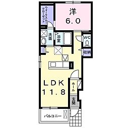 ジールマルマツ6B 1LDKの間取図画像
