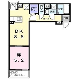 メゾンルミネ中町 1LDKの間取図画像