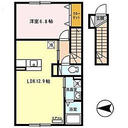 ルグラン橋本 1LDKの間取図画像