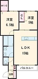 エフイー大阪狭山 2LDKの間取図画像
