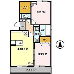 シャールポンド5 2LDKの間取図画像
