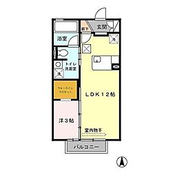 ピアヌーラ2 1LDKの間取図画像