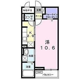 アルモニーメゾン 1Kの間取図画像