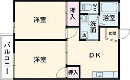 シャルムA 2DKの間取図画像