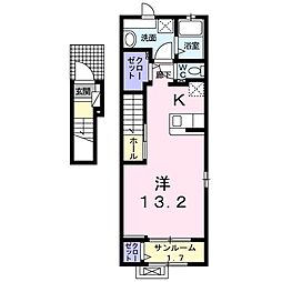 エバーグリーン若林 ワンルームの間取図画像