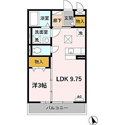 セジュールOTTS庵 1LDKの間取図画像
