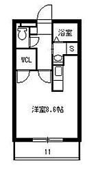 FlechirSaKanoue ワンルームの間取図画像