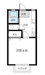 グランビュー船岡3 1Kの間取図画像