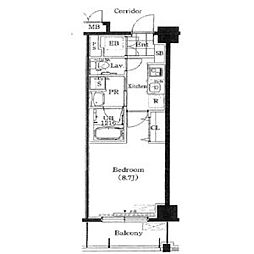 ホーリーフォート南平岸 4階1Kの間取り