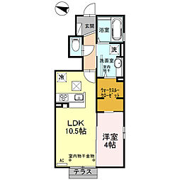 ピーチウィット 1LDKの間取図画像