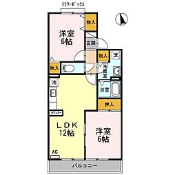 セジュール・ルポ 2LDKの間取図画像
