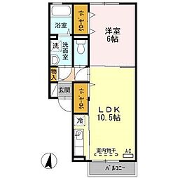ロイヤルレジデンスA 1LDKの間取図画像