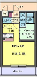 コルトーナ壱番館 1SKの間取図画像
