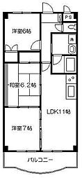 クレストＹＭＤI 3階3LDKの間取り