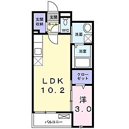 ソレイユ 1LDKの間取図画像