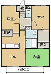 エクセレントフレッチェサンハイツ 3LDKの間取図画像