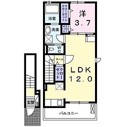 センチュリードエル2 1LDKの間取図画像