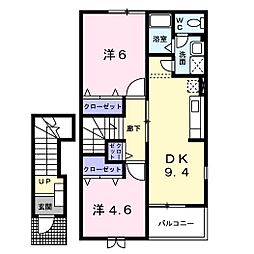 メゾン・リヴェール1 2DKの間取図画像