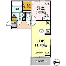 Departure 2階1LDKの間取り