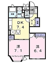 間取図画像 2DK