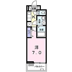 ファインセイバリー 1Kの間取図画像