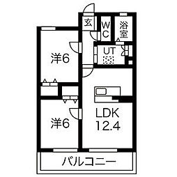 K.WEST 2LDKの間取図画像