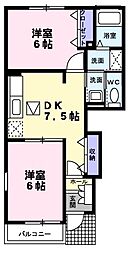 カルムメゾン 2DKの間取図画像