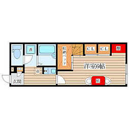 パークハイムV 1階1Kの間取り