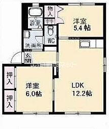 シャーメゾンカメリアB 2LDKの間取図画像