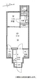 和FLAG 1LDKの間取図画像